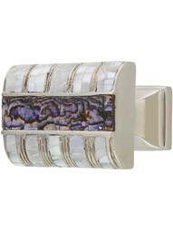 Fair Isle Rectangle Knob - 1 inch x 1 3/8 inch in Polished Nickel.